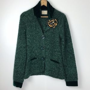 Anthro's Guinevere Coming Up Roses Boucle Cardigan